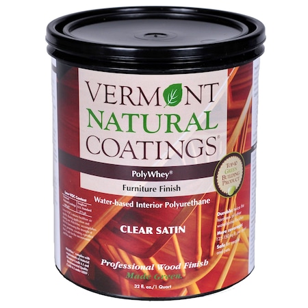 Vermont Natural Coatings Vermont Natural Coatings PolyWhey Satin Clear Water-Based Furniture Finish 1 qt 900111